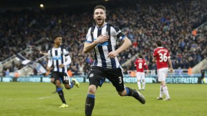 Football Soccer - Newcastle United v Manchester United - Barclays Premier League - St James' Park - 12/1/16 Paul Dummett celebrates after scoring the third goal for Newcastle Action Images via Reuters / Carl Recine Livepic EDITORIAL USE ONLY. No use with unauthorized audio, video, data, fixture lists, club/league logos or "live" services. Online in-match use limited to 45 images, no video emulation. No use in betting, games or single club/league/player publications.  Please contact your account representative for further details.
